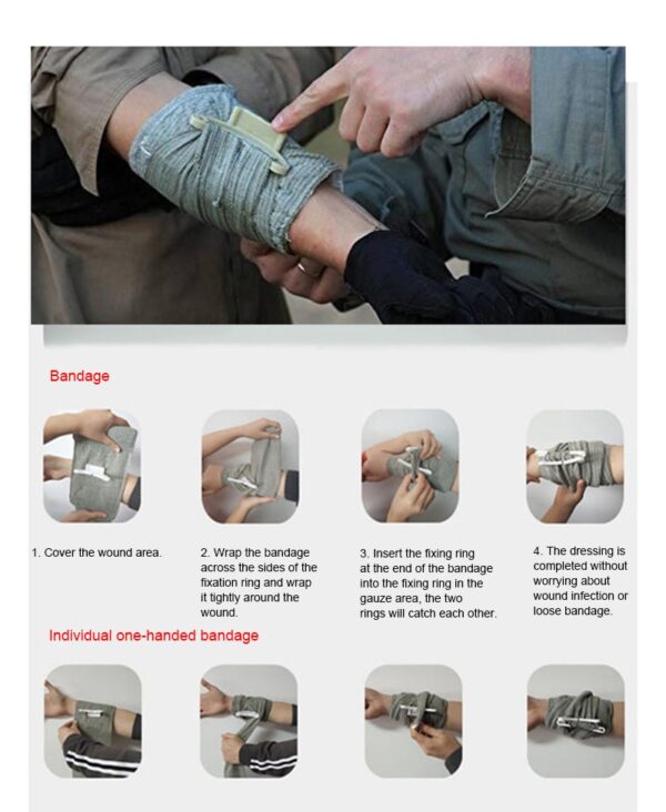 4/6 Inches Israeli Bandage Trauma Dressing, First Aid, Medical Compression Bandage, Emergency Bandage